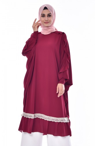 Yarasa Kol Salaş Tunik 1016-02 Koyu Mürdüm 1016-02