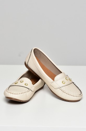 Cream Woman Flat Shoe 50266-03
