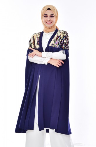 Sequined Poncho 8546-02 Navy 8546-02