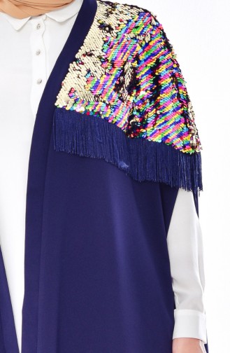 Sequined Poncho 8546-02 Navy 8546-02