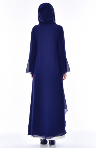 Abaya mit Kapuzen 2522-02 Dunkelblau 2522-02