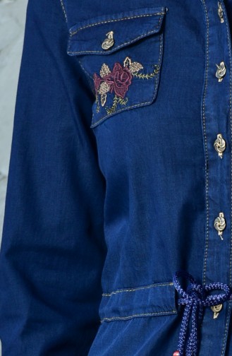 Navy Blue Hijab Dress 9200-01