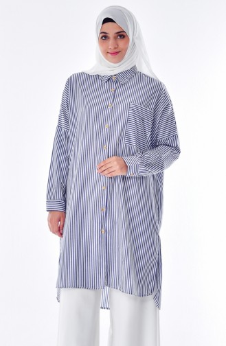 Salaş Gömlek Tunik 0724-03 Lacivert