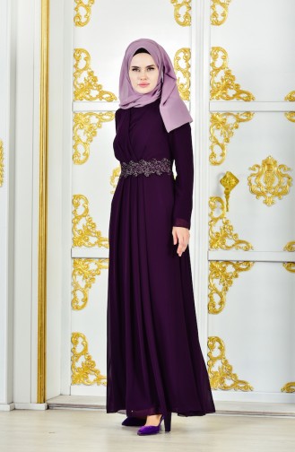 Purple İslamitische Avondjurk 1282-02