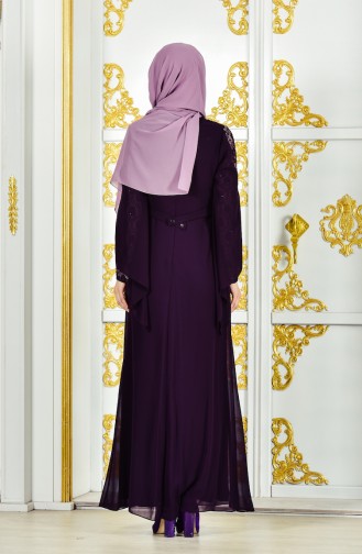 Lace Evening Dress 1284-02 Purple 1284-02