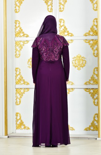 Robe de Soirée Grande Taille 4000A-01 Pourpre 4000A-01