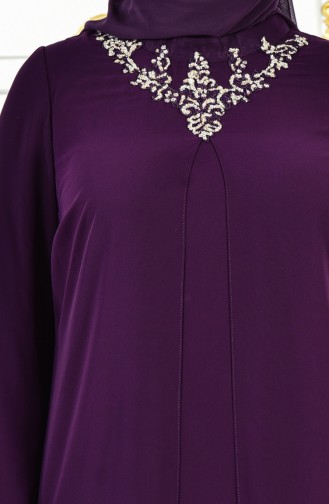 Plus Size Cape Evening Dress 4002-02 Purple 4002-02