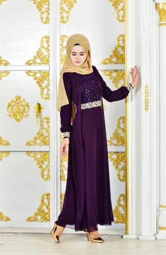 Chiffon Dress 52700-03 Purple 52700-03