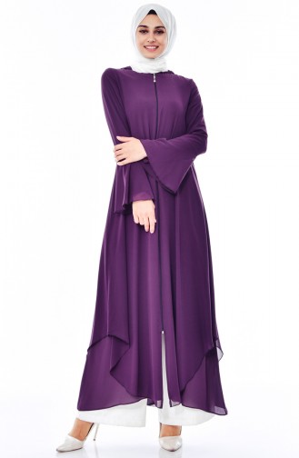 Abaya mit Kapuzen 2522-03 Zwetschge 2522-03