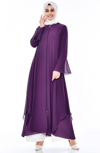 Abaya mit Kapuzen 2522-03 Zwetschge 2522-03