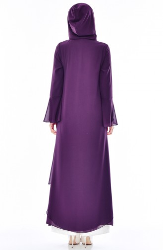 Abaya mit Kapuzen 2522-03 Zwetschge 2522-03