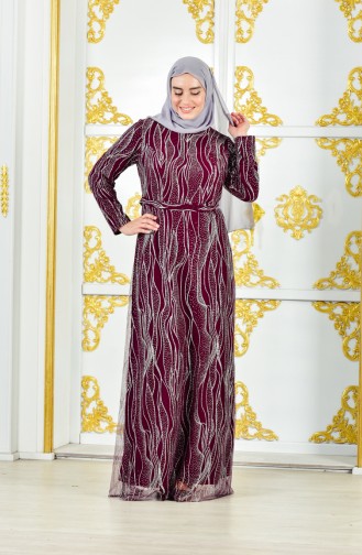 Robe de Soirée Grande Taille 1274-01 Plum 1274-01