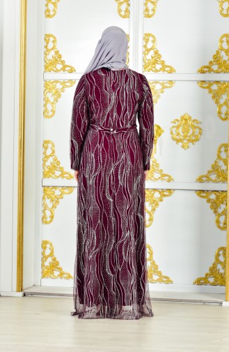 Robe de Soirée Grande Taille 1274-01 Plum 1274-01