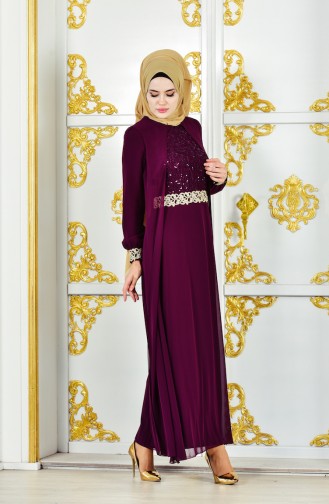 Kleid aus Chiffon 52700-06 Zwetschge 52700-06