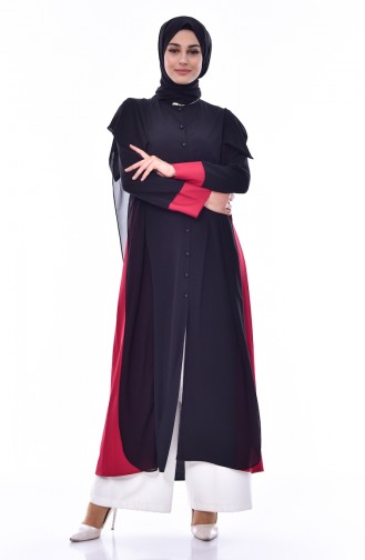 Buttoned Abaya 000011-01 Black 000011-01