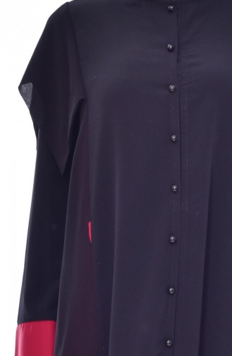 Buttoned Abaya 000011-01 Black 000011-01