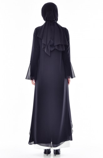 Abaya mit Kapuzen 2522-01 Schwarz 2522-01