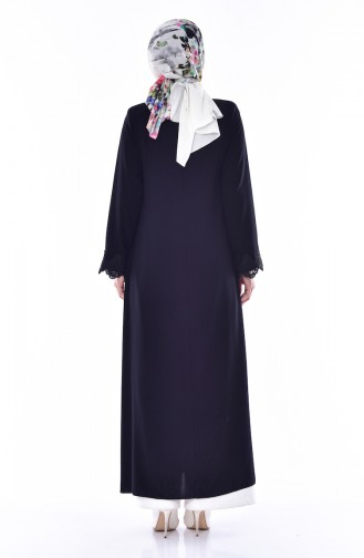 Abaya mit Spitzen 2525-01 Schwarz 2525-01