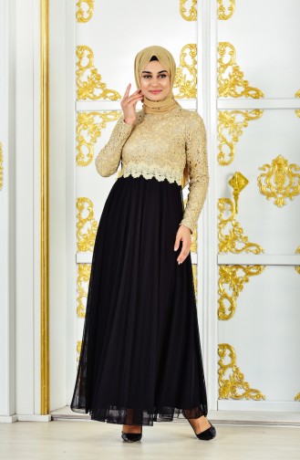فساتين سهرة بتصميم اسلامي أسود 1013-01