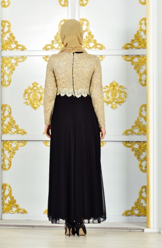 فساتين سهرة بتصميم اسلامي أسود 1013-01