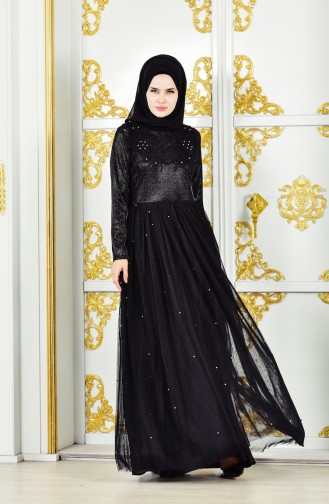 Guipure Evening Dress 31558-03 Black 31558-03