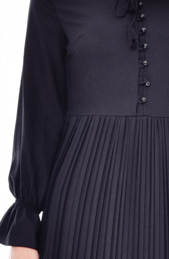 Gefaltetes Kleid 2897-01 Schwarz 2897-01