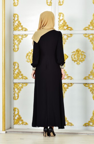 Kleid aus Chiffon 52700-02 Schwarz 52700-02