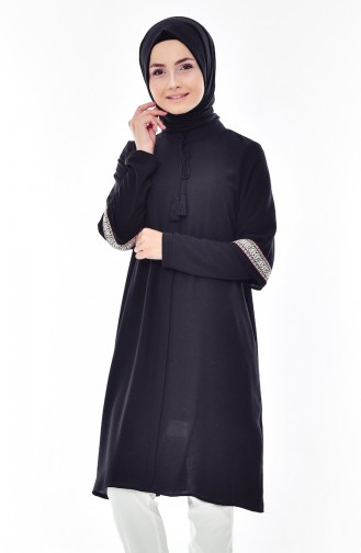 Embroidered Sleeve Tunic 4173-08 Black 4173-08