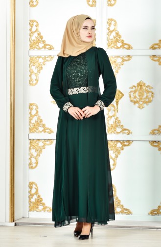 Kleid aus Chiffon 52700-04 Grün 52700-04