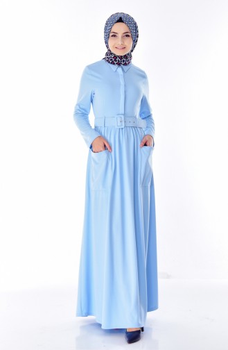 Baby Blue Hijab Dress 5125-07