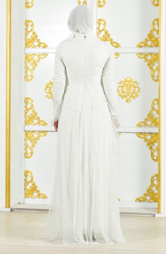 Robe de Soirée a Dentelle 11188-01 Blanc 11188-01