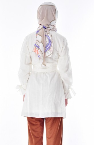 Doğal Kumaş Pamuklu Tunik 1753-02 Ekru 1753-02