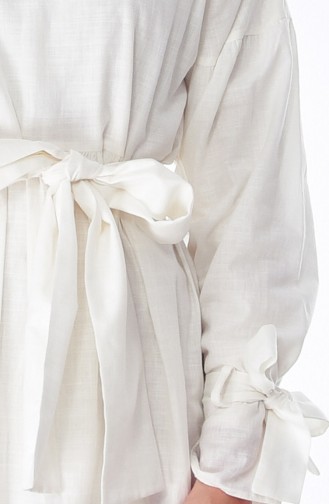 Doğal Kumaş Pamuklu Tunik 1753-02 Ekru 1753-02