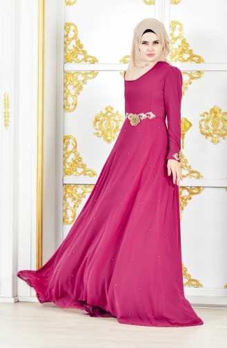 Pearl Evening Dress 11189-02 Fuchsia 11189-02