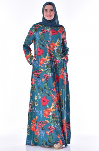 Khaki Hijab Dress 1804-03