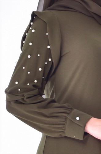 Pearls Asymmetric Tunic 3149-01 Khaki 3149-01