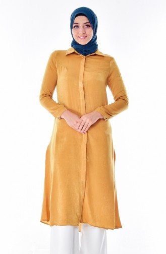 Hidden Button Long Tunic 50272-02 Mustard 50272-02