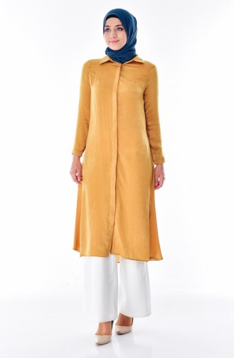 Hidden Button Long Tunic 50272-02 Mustard 50272-02