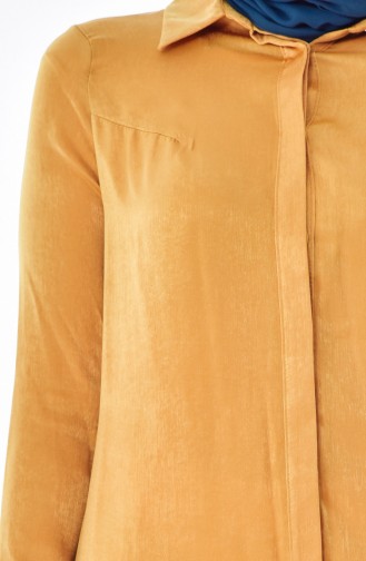 Hidden Button Long Tunic 50272-02 Mustard 50272-02