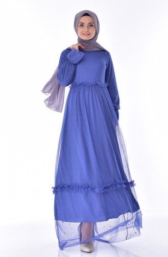 Indigo Hijab Dress 8128-04