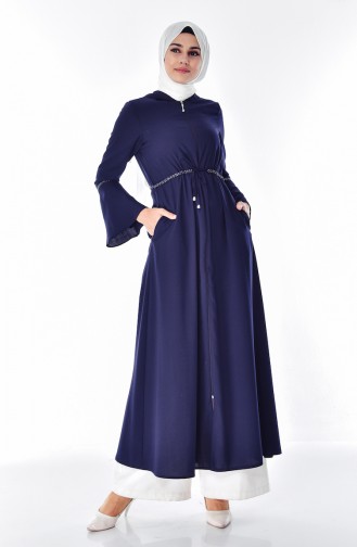 Abaya mit Kapuzen 2523-05 Dunkelblau 2523-05