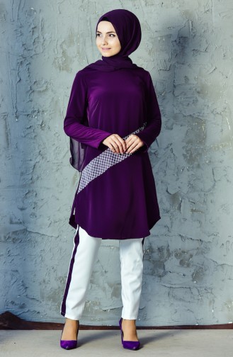 Tunik Pantolon İkili Takım 6131A-01 Mor