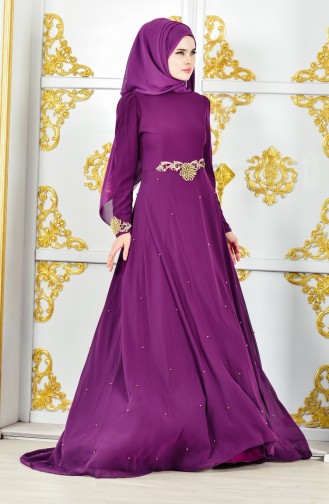 Pearl Evening Dress 11189-01 Purple 11189-01