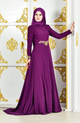 Pearl Evening Dress 11189-01 Purple 11189-01
