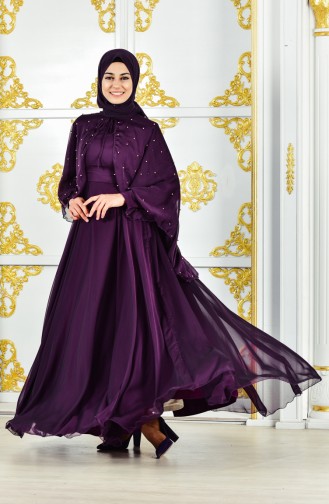 Purple İslamitische Avondjurk 1011-01