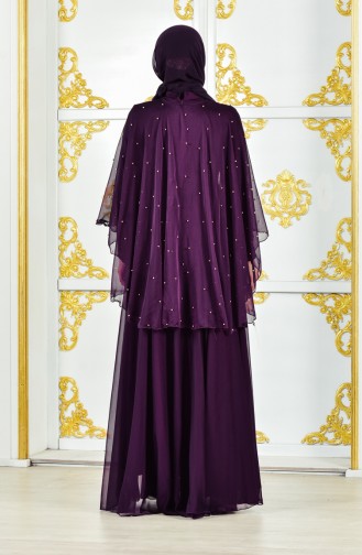 Purple Hijab Evening Dress 1011-01
