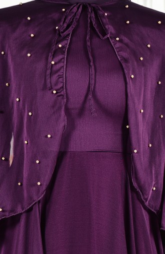 Purple Hijab Evening Dress 1011-01