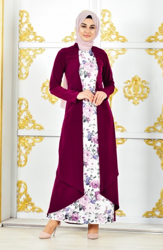 Plum Hijab Dress 5701-02