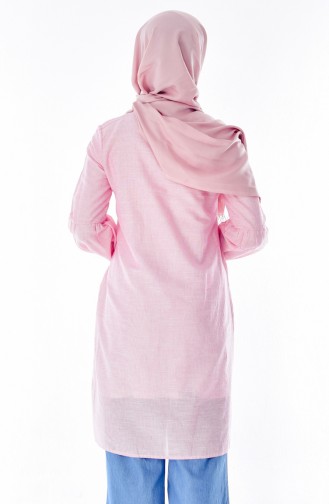 Asymmetrische Tunika mit Tasche 3920-02 Pink 3920-02