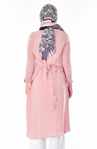 Gizli Düğmeli Uzun Tunik 50272-05 Pudra